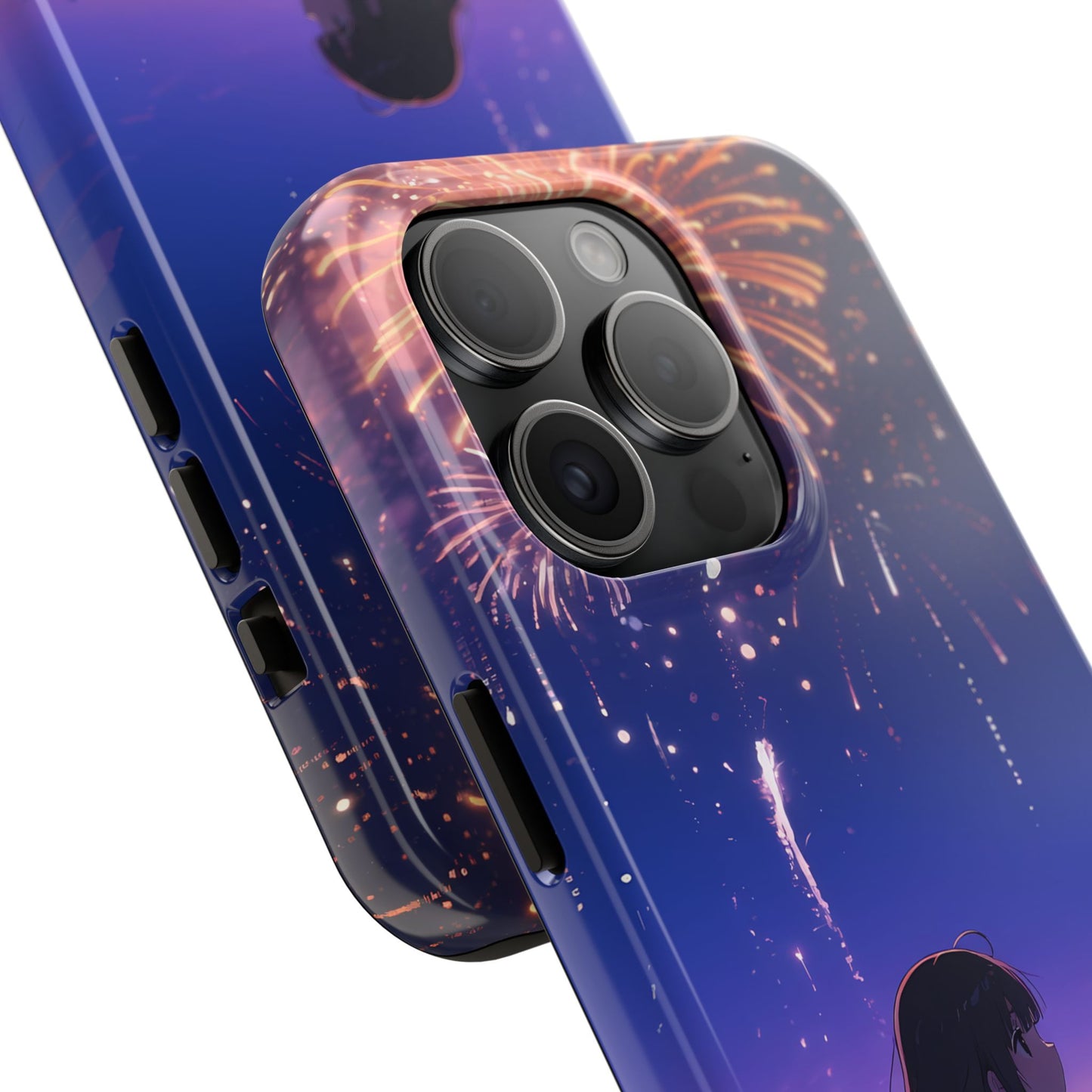 Fireworks Night Phone Case — Anime Girl Beach Sunset Tough Case