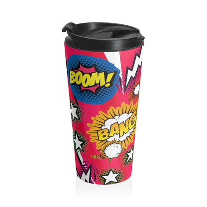 Pop Art Explosion Travel Mug – 15oz Stainless Steel