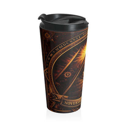 All-Seeing Eye Pyramid Stainless Steel Travel Mug – 15oz