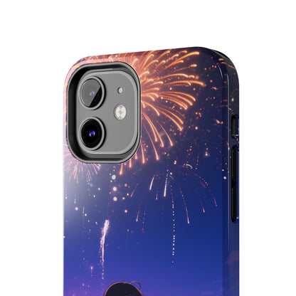 Fireworks Night Phone Case — Anime Girl Beach Sunset Tough Case
