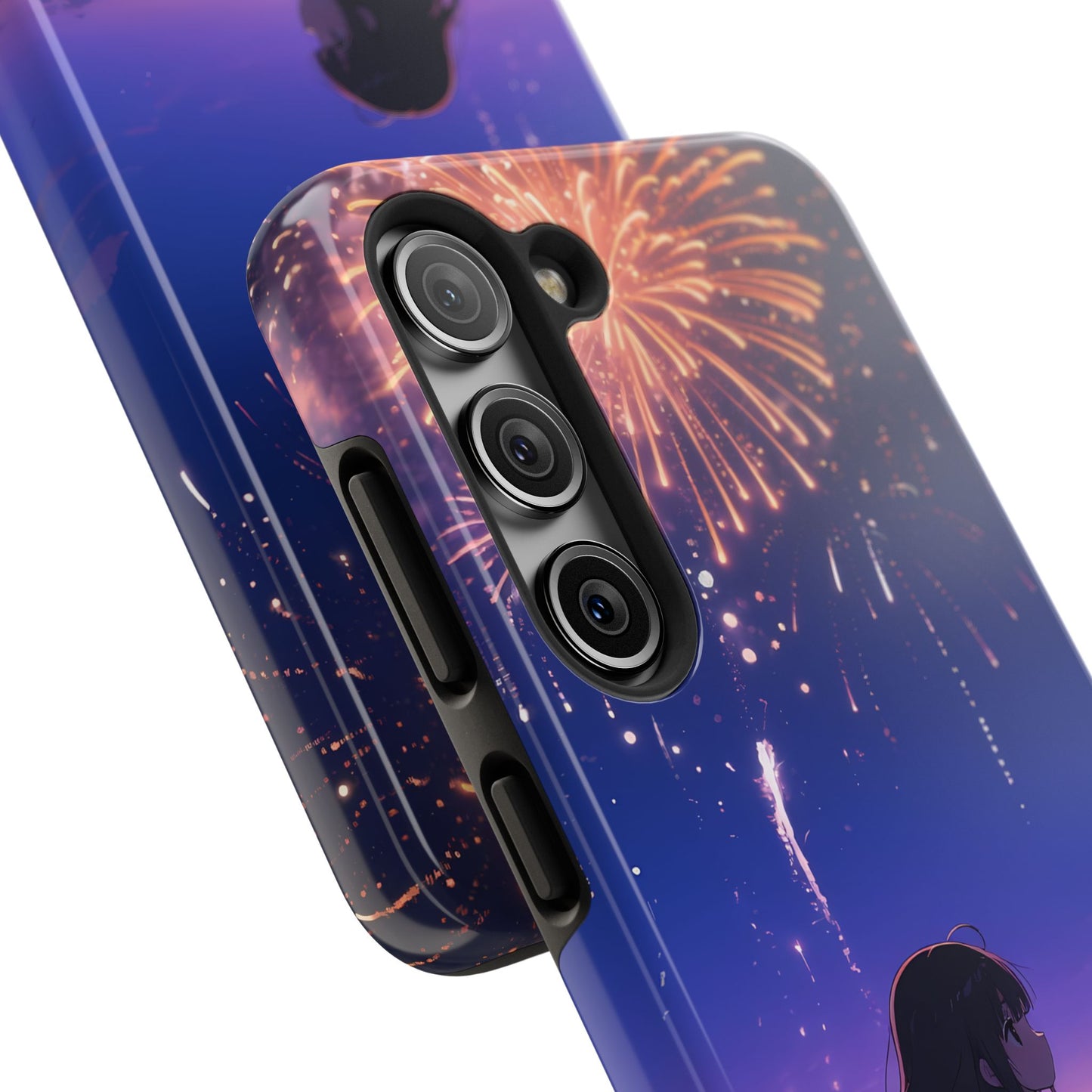 Fireworks Night Phone Case — Anime Girl Beach Sunset Tough Case