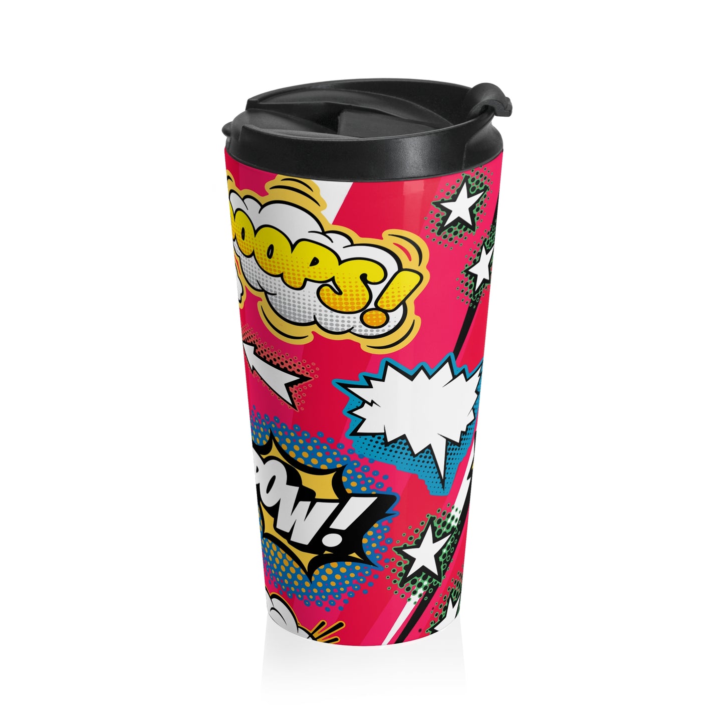 Pop Art Explosion Travel Mug – 15oz Stainless Steel