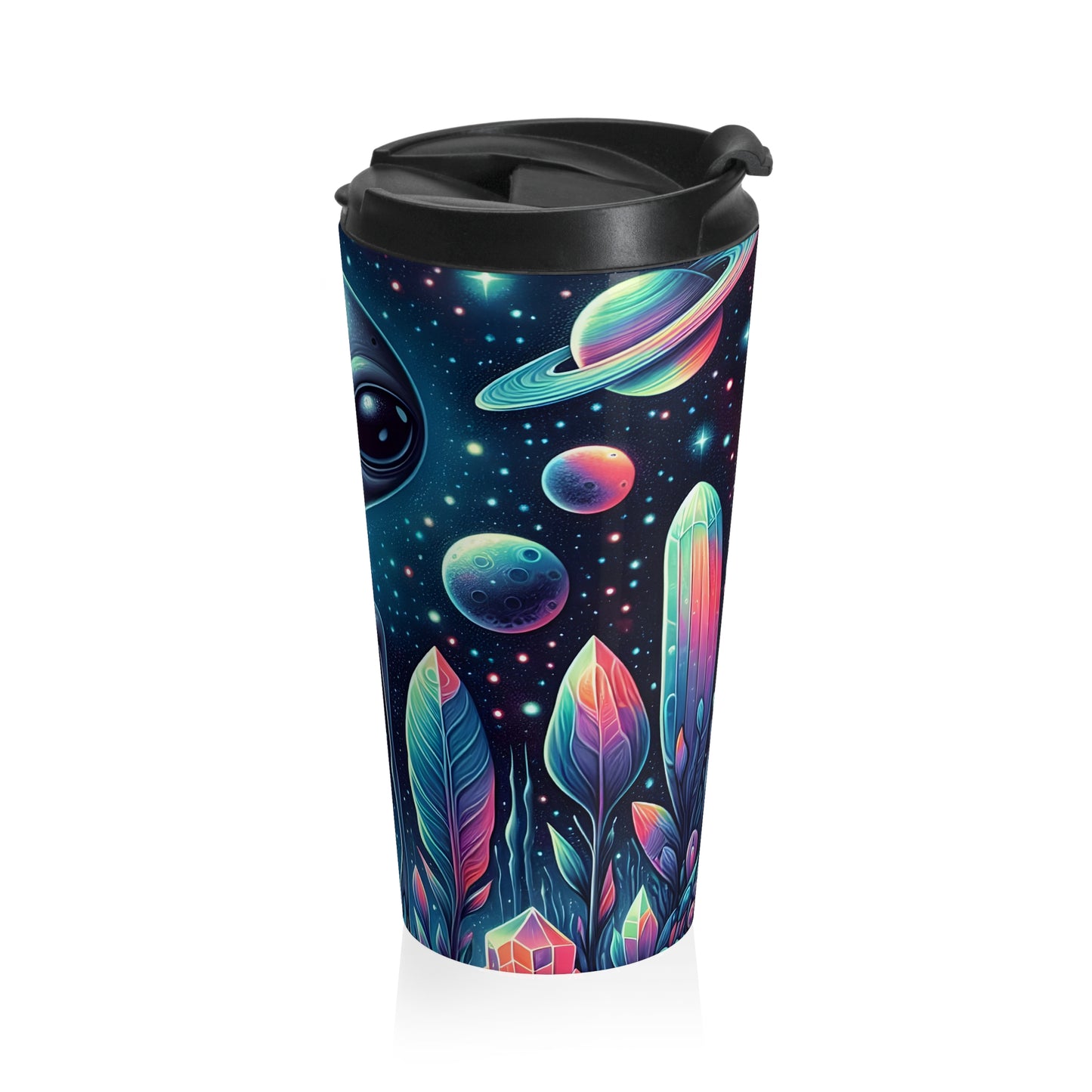 Cosmic Alien Stainless Steel Travel Mug – 15oz