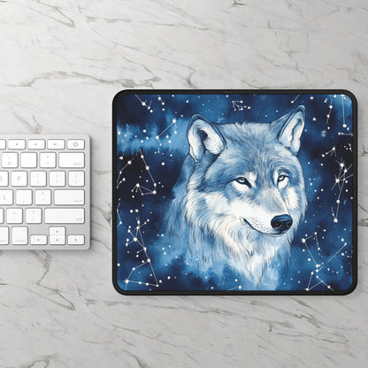 Starlight Wolf Constellation Mouse Pad
