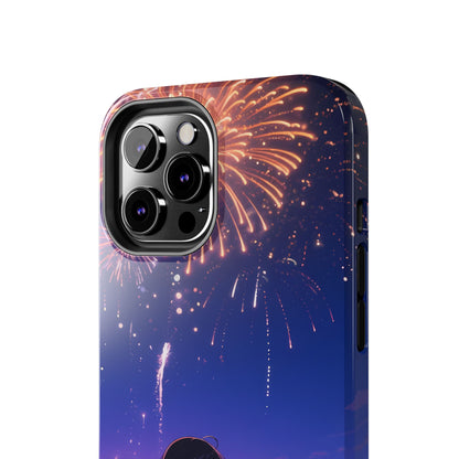 Fireworks Night Phone Case — Anime Girl Beach Sunset Tough Case