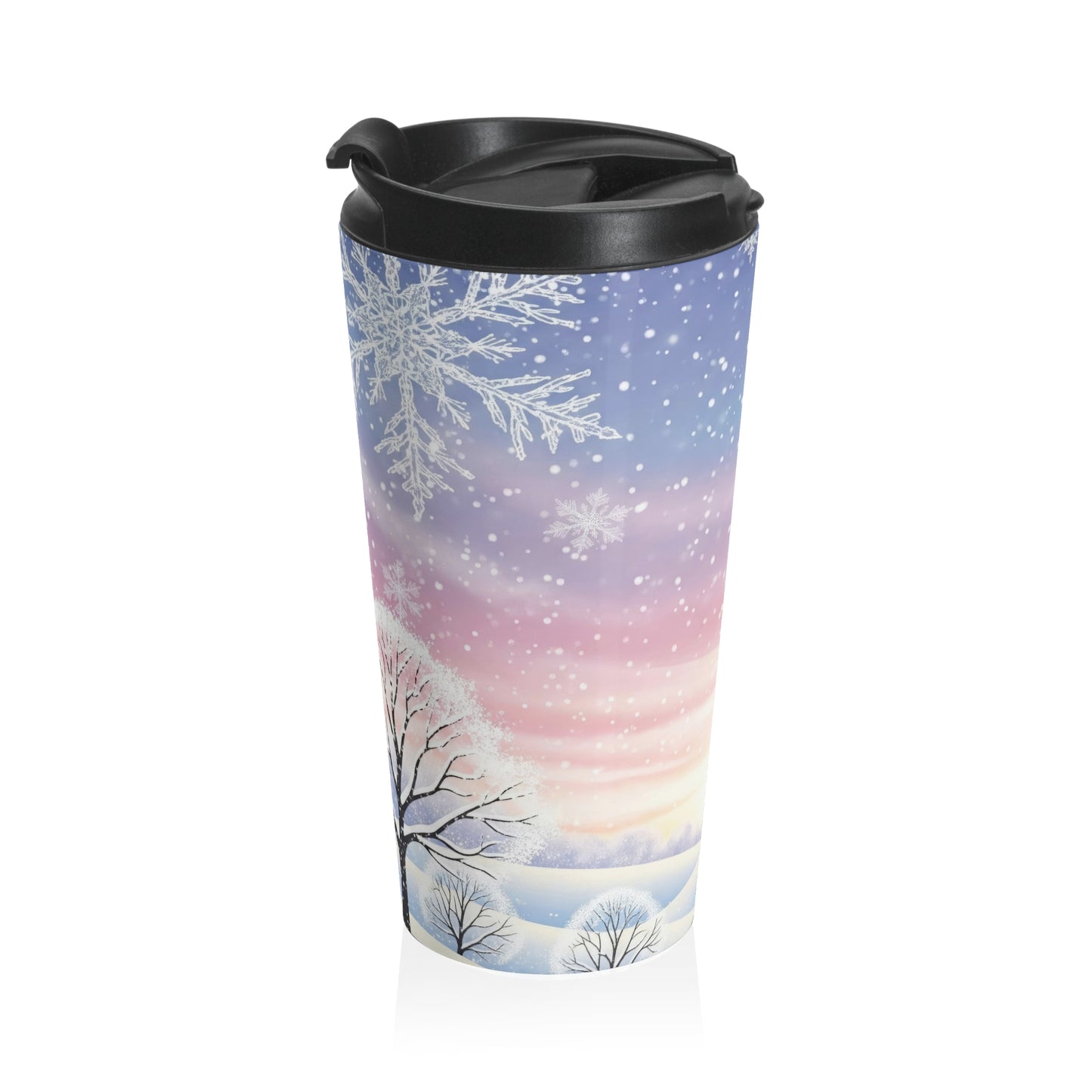Pastel Winter Wonderland Travel Mug – 15oz Stainless Steel
