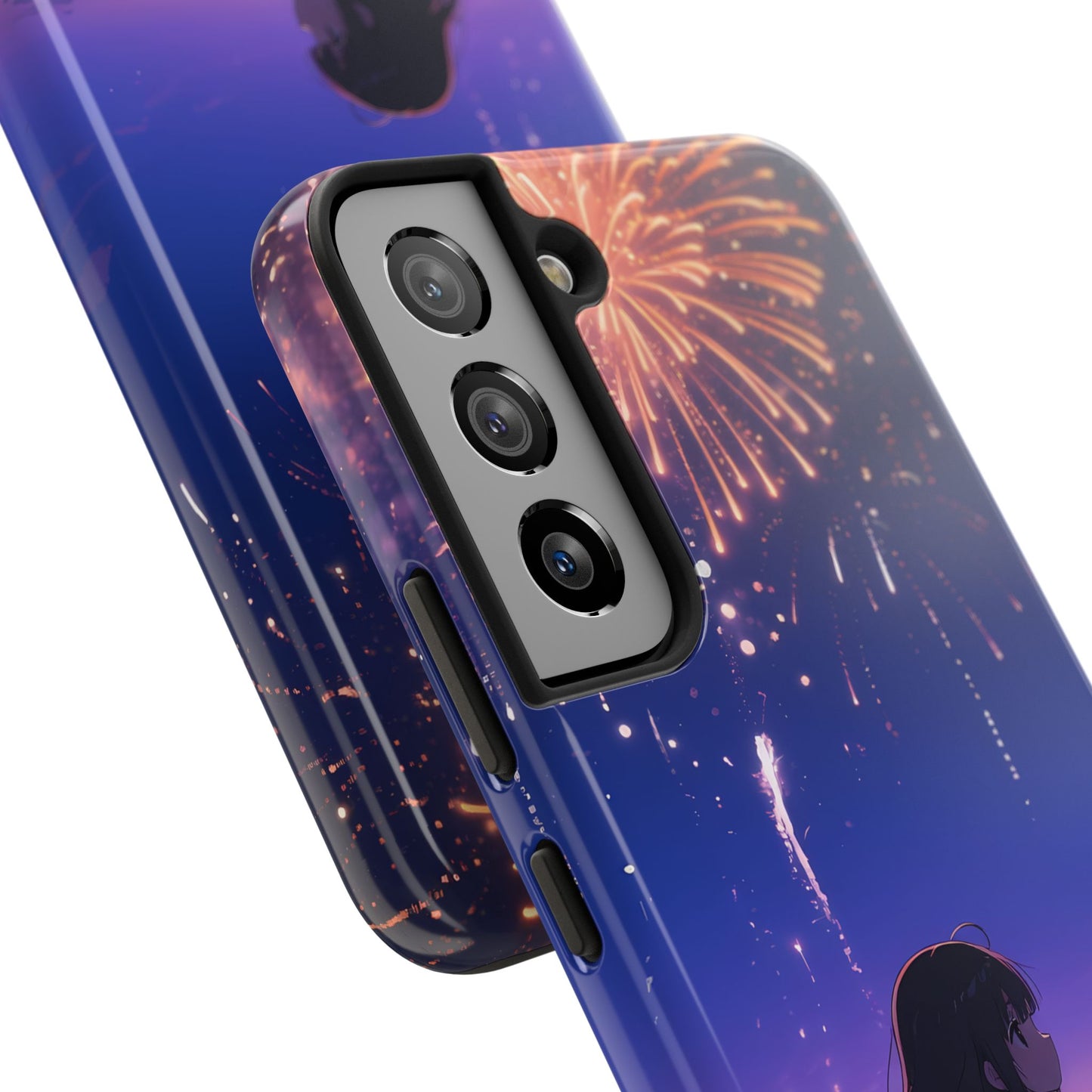 Fireworks Night Phone Case — Anime Girl Beach Sunset Tough Case