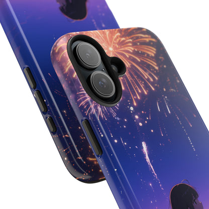 Fireworks Night Phone Case — Anime Girl Beach Sunset Tough Case