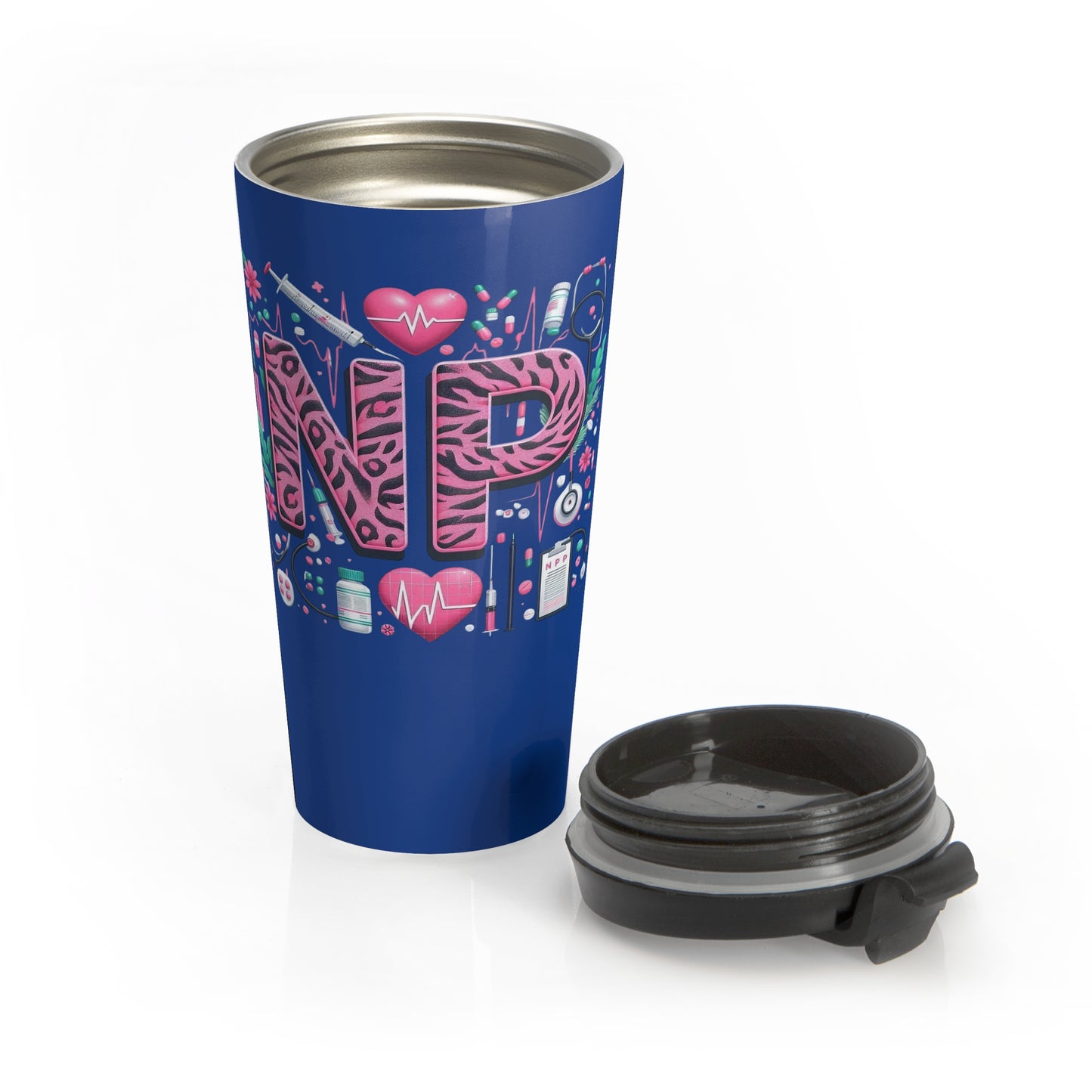 NP Nurse Pride Stainless Steel Travel Mug – 15oz