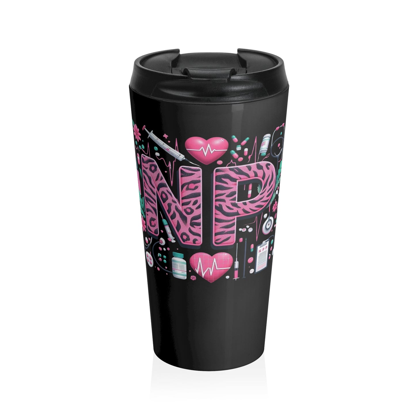 NP Nurse Pride Stainless Steel Travel Mug – 15oz