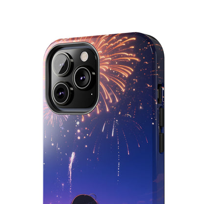 Fireworks Night Phone Case — Anime Girl Beach Sunset Tough Case