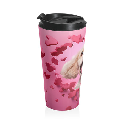 Sweet Puppy Love Stainless Steel Travel Mug – 15oz