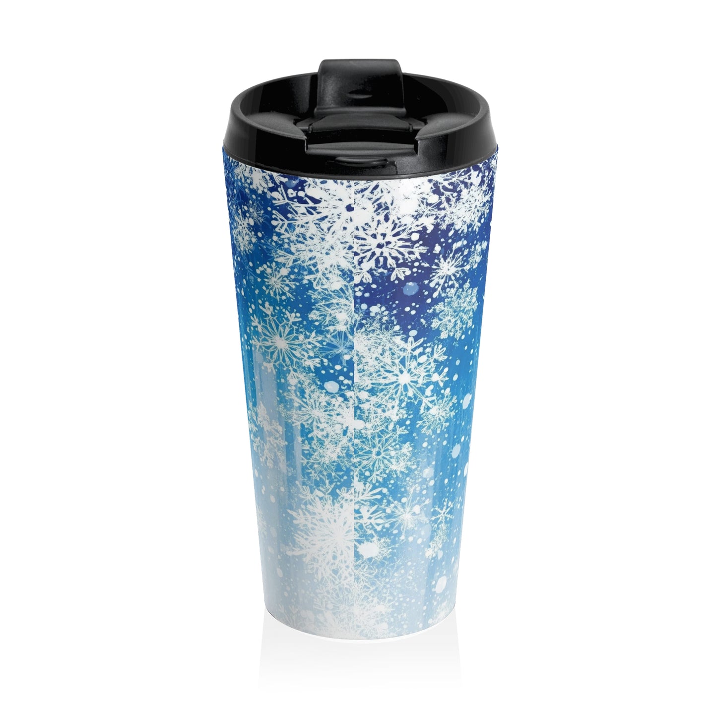 Arctic Blue Snowfall Travel Mug – 15oz Stainless Steel